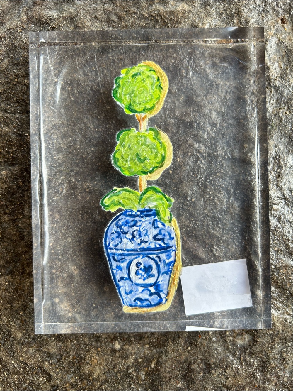 Mud Pie Topiary Acrylic Shelf Sitter Home Decor NWT Blue Green - Picture 2 of 6